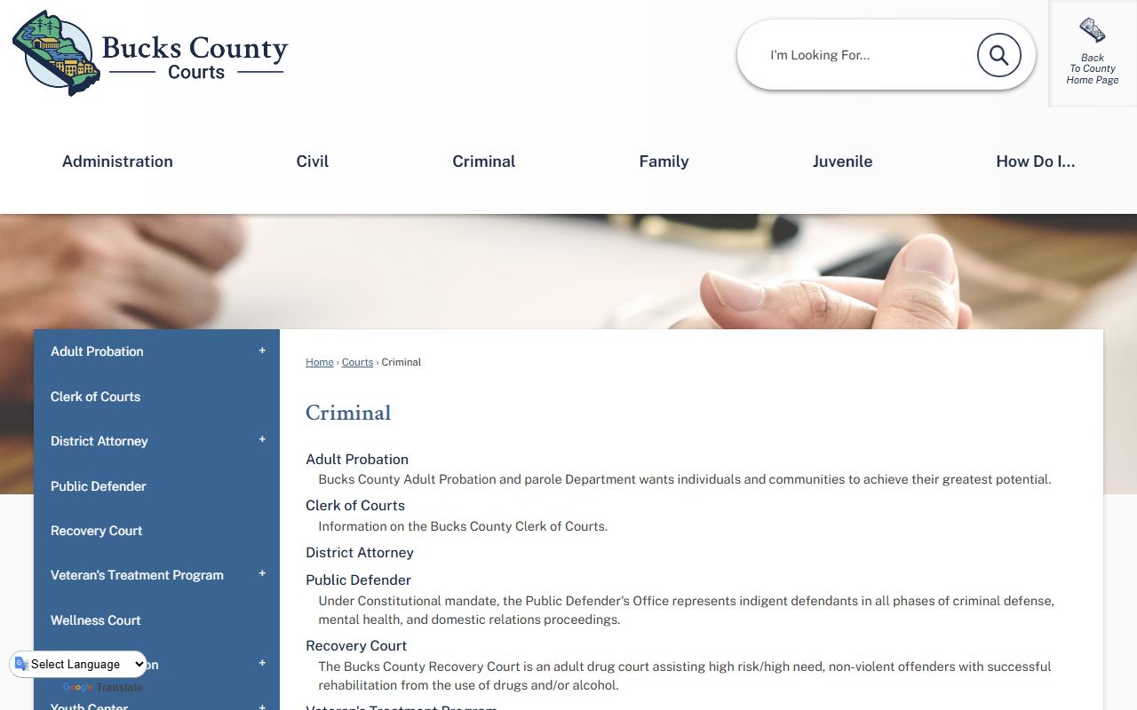 Bucks County Pennsylvania Register of Wills for death records
