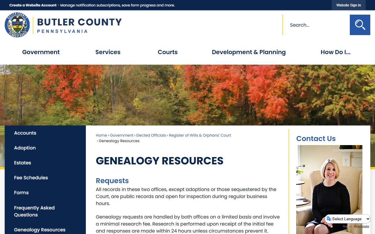 Butler County Pennsylvania genealogy resources for death records