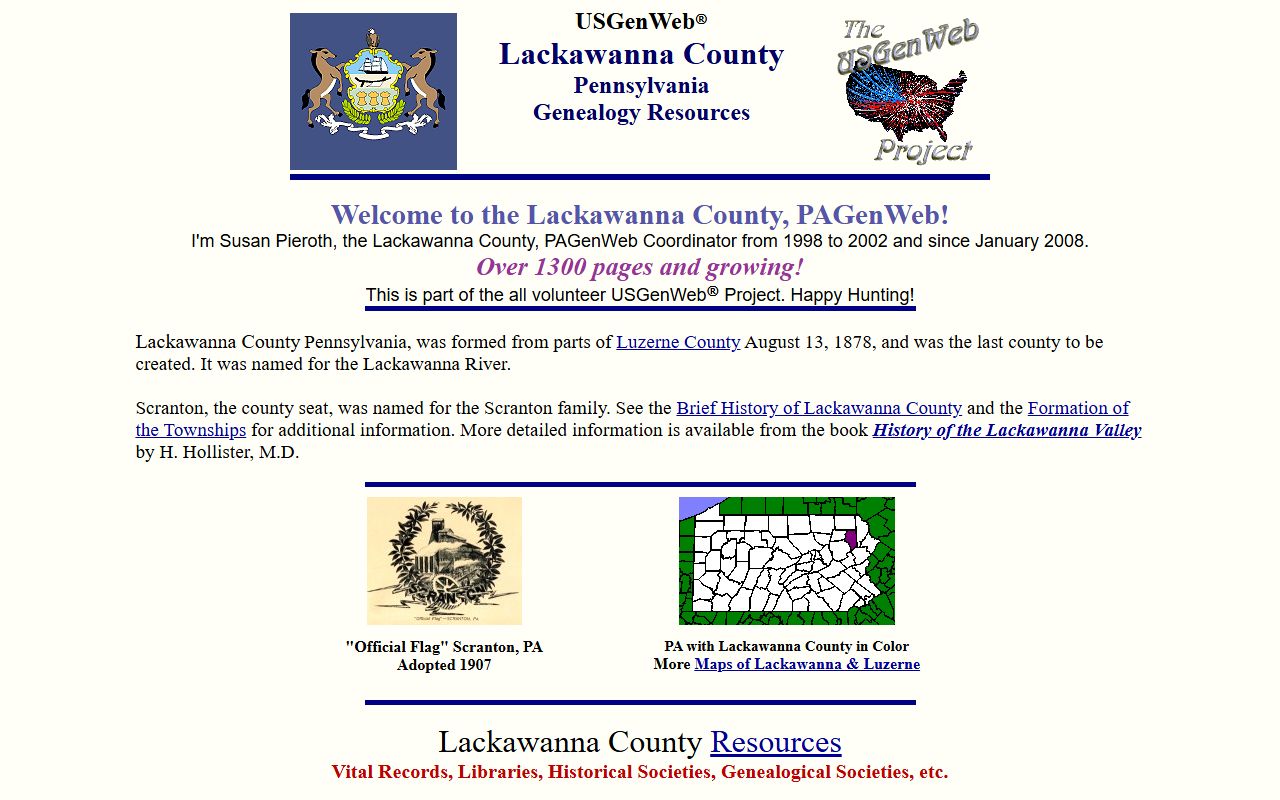 Lackawanna County Pennsylvania death records and genealogy web resources