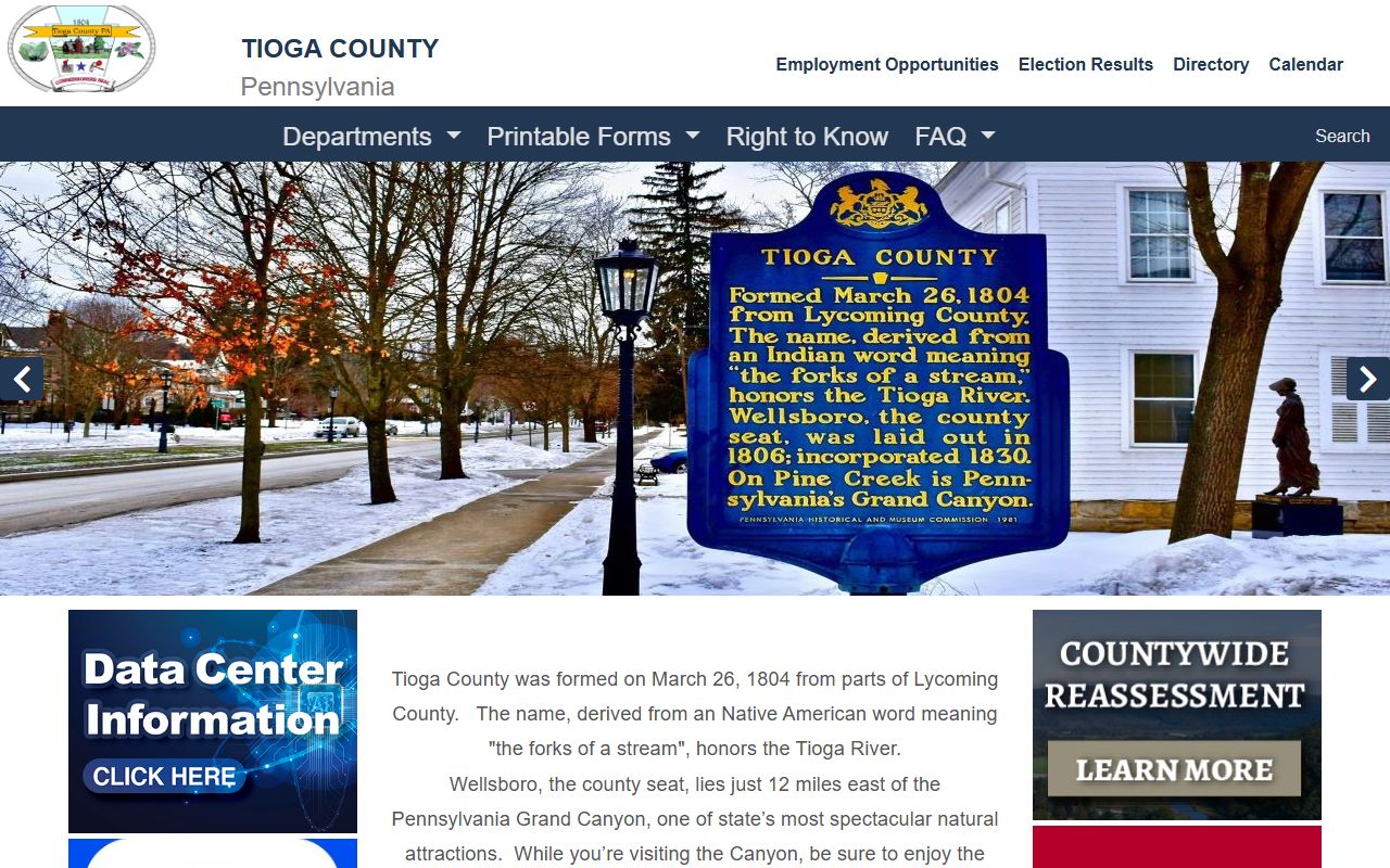 Tioga County Pennsylvania official records and death index